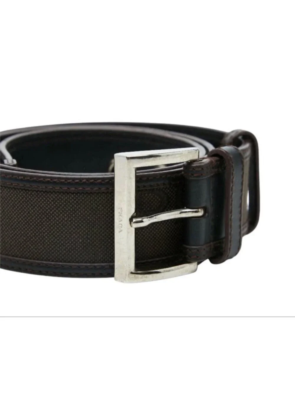 Prada Logo Belt Brown